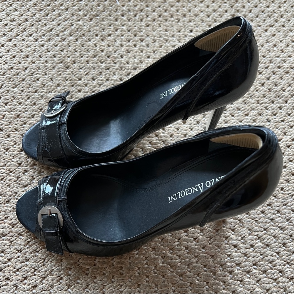 Enzo Angiolini Black patent leather high heels size 7M